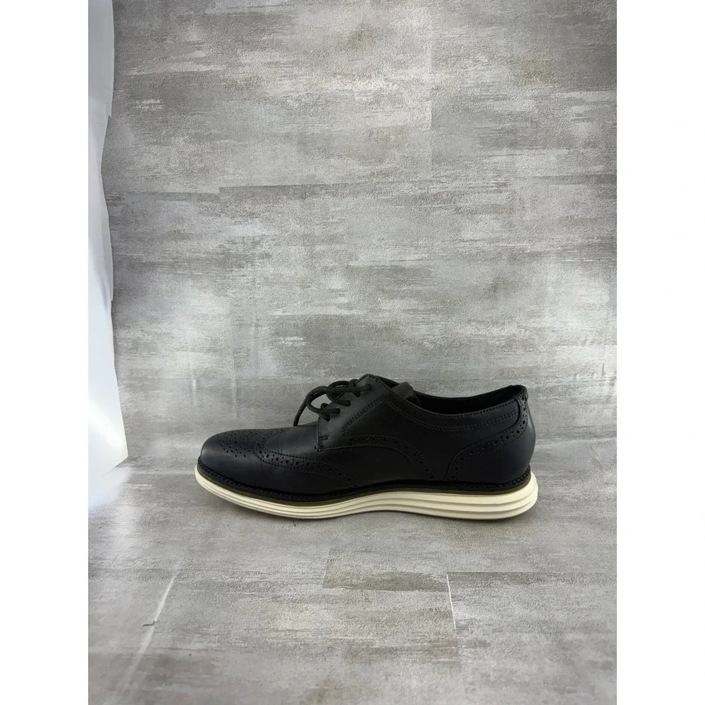Cole Haan OriginalGrand Black Leather Wingtip Oxford Shoes C33804 Men Sz 9.5 M
